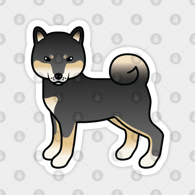 Black And Tan Shiba Inu Cute Cartoon Dog Illustration Shiba Inu Magnet Teepublic Oh my gosh~ xd shiba inus are my favourite dog.it'd be soo cool if i could use this as an avatar! black and tan shiba inu cute cartoon dog illustration