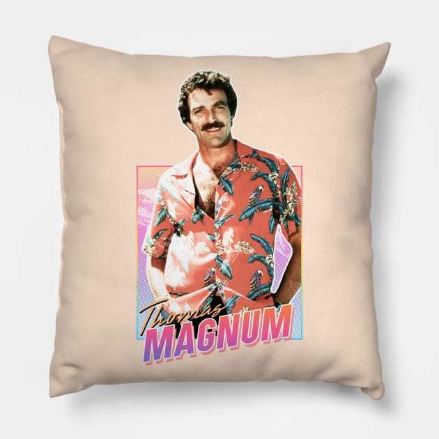 Thomas Magnum - 80s Pillow by PiedPiper