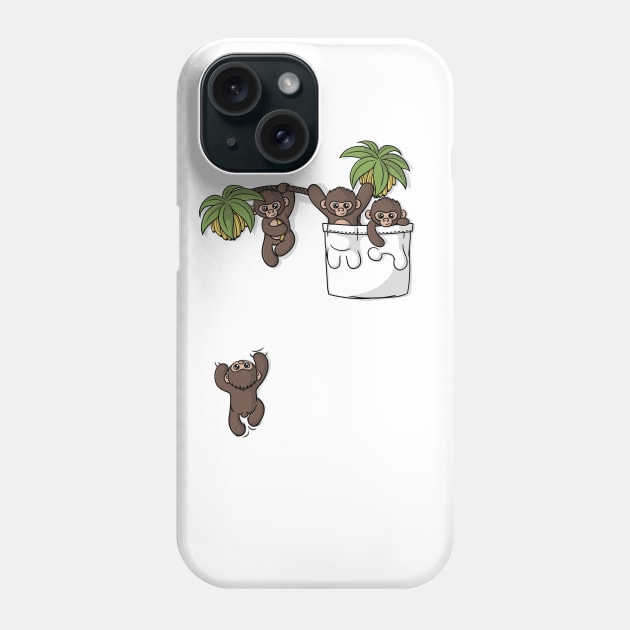 Cute Pocket Monkeys Phone Case by Beka