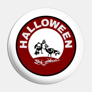 Halloween Rooster fight Pin