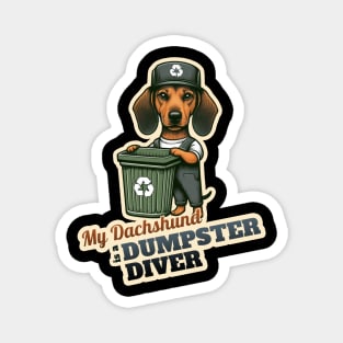 Dumpsdter diver Dachshund Magnet