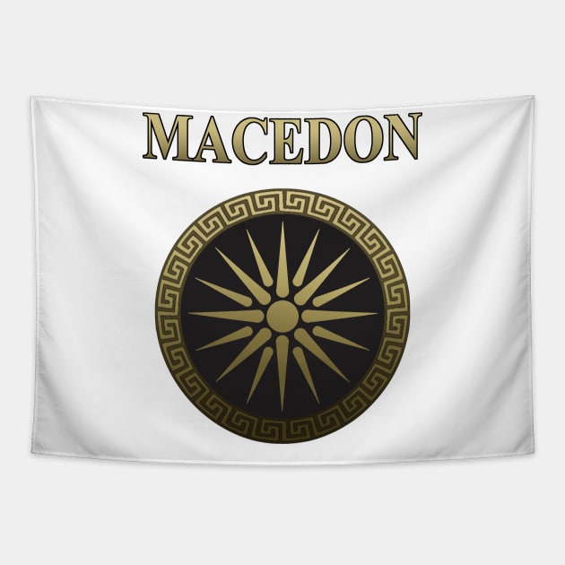 Ancient Macedon Shield Alexander the Great Tapestry by AgemaApparel