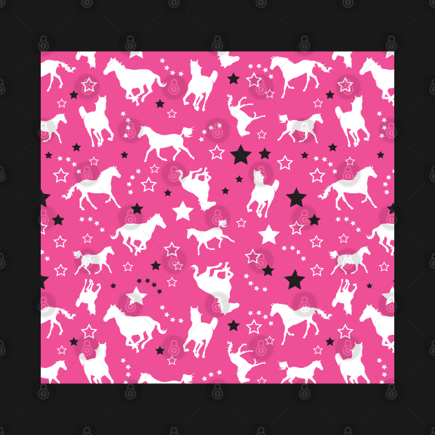 Pink Equestrian Horse Pattern Western Stars Cowgirl Equine Patterns by JessDesigns