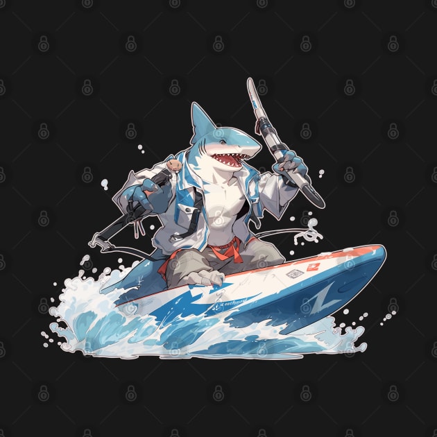 Anime Shark on a Jet Ski by DanielLiamGill