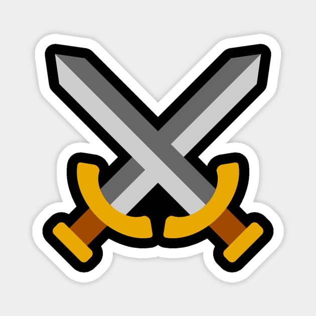 Minimalist Crossed Swords Icon (Light) Magnet by Graograman