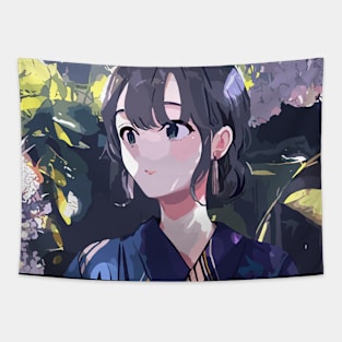 Cute Kimono Girl Tapestry