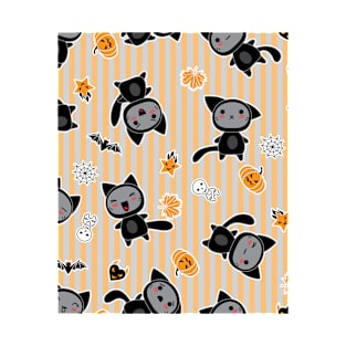 Kawaii cat halloween pattern T-Shirt