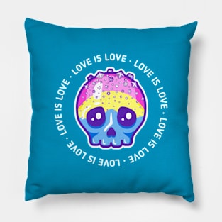 Pansexual pride skull - Love is love Pillow