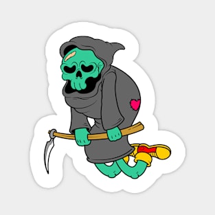 bored grim reaper cartoon Magnet