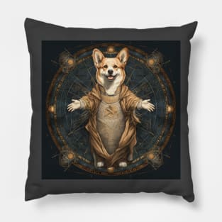 Vitruvian Corgi Pillow