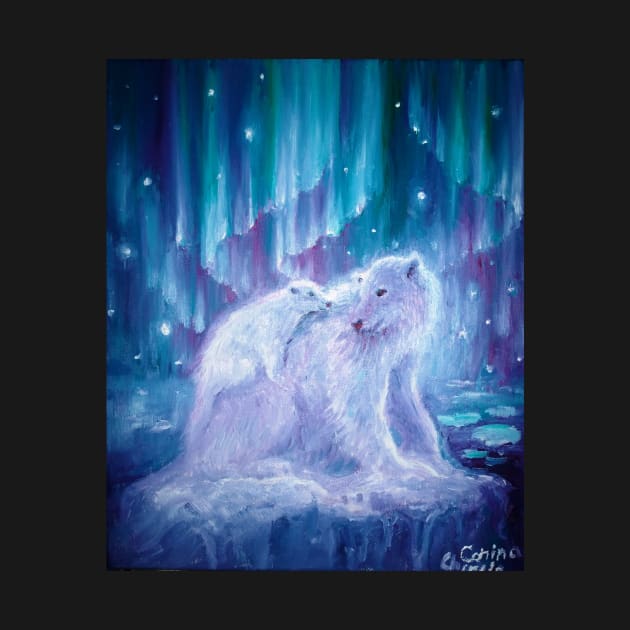 Polar bear mother  and baby by CORinAZONe