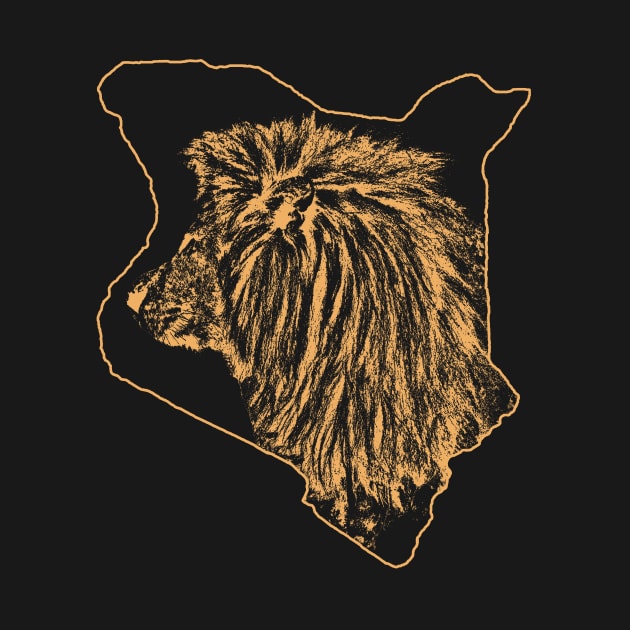 Kenya - Lion Silhouette - Cat in Kenya / Afrika by T-SHIRTS UND MEHR