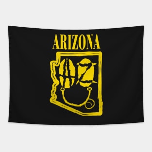 Arizona Grunge Smiling Face Black Background Tapestry