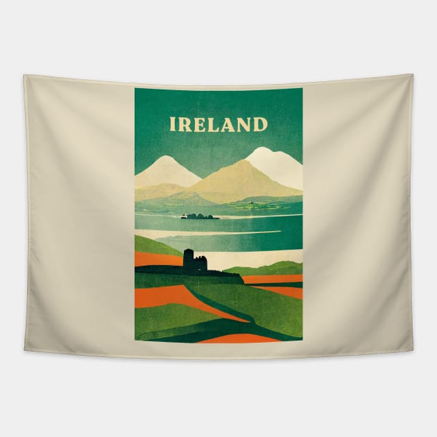 Ireland Tapestry by Retro Travel Design