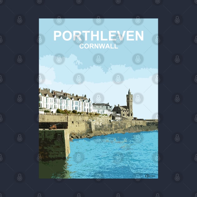 Porthleven Cornwall. Cornish gift. Travel poster by BarbaraGlebska