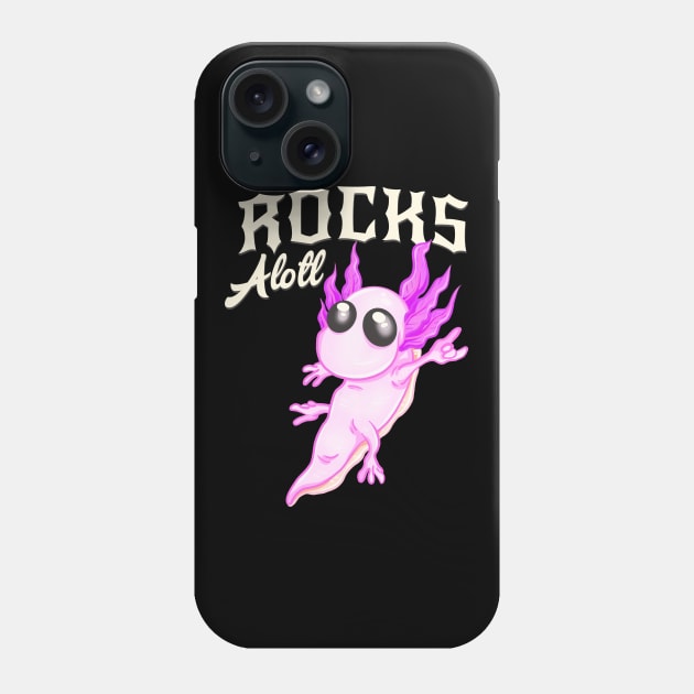 Rocksalotl Axolotl Funny Salamander Rocker Phone Case by Foxxy Merch