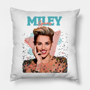 Miley Cyrus Party In the USA // Fan Art Retro Design // Vintage Pillow