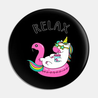 Relaxing Unicorn funny Chilling in Pool Pin