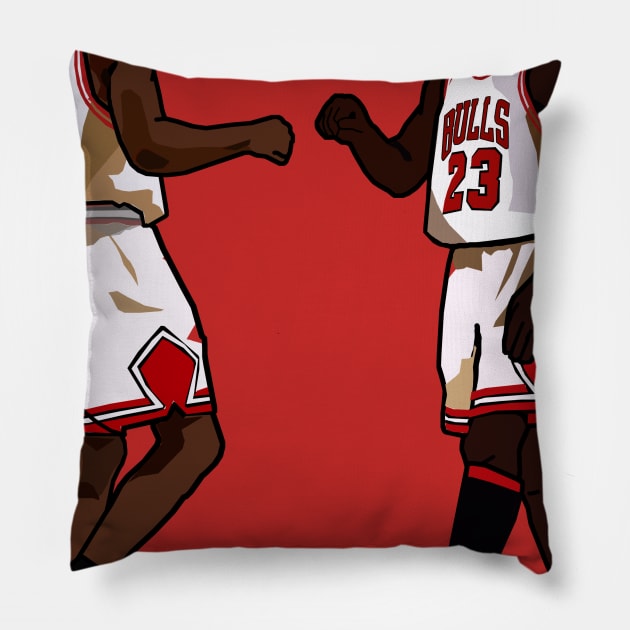 Michael Jordan And Scottie Pippen Throwback Chicago Bulls NBA Pillow by xavierjfong