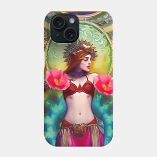 Exotic Floral Art Deco style Belly Dancer Girl Phone Case