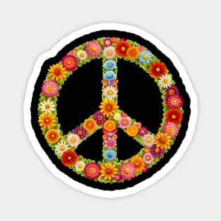 Flower Peace Sign Colorful Cool Magnet