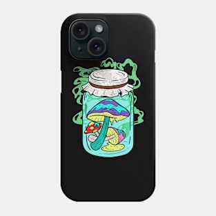 Psychedelic Mushrooms Mason Jar Phone Case