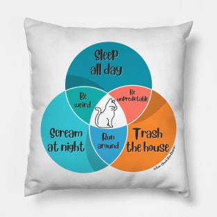 Venn Diagram Cats Sleep all day Trash the house Scream at night Pillow