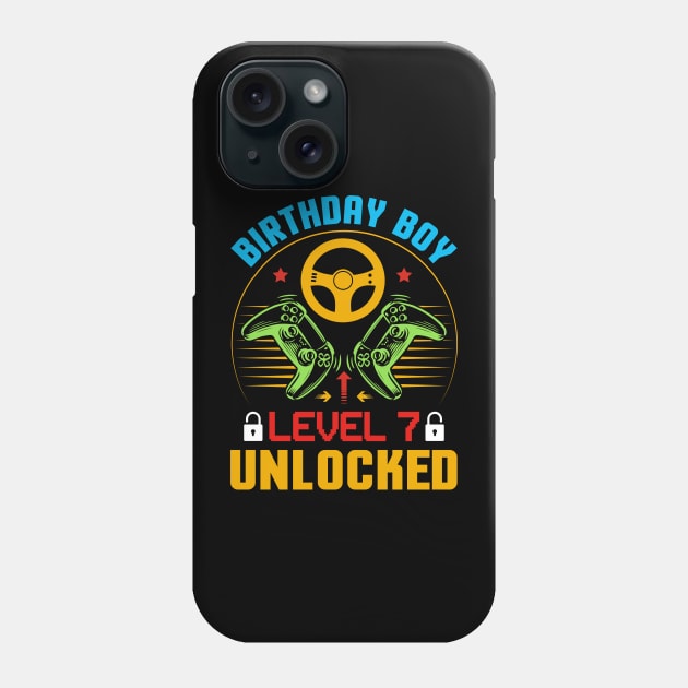 Birthday Boy Level 7 Unlocked Gamer Birthday Phone Case by busines_night