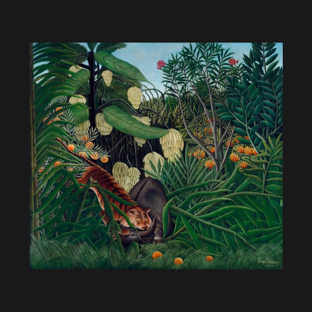 Henri Rousseau Fight between a Tiger and a Buffalo by SybaDesign