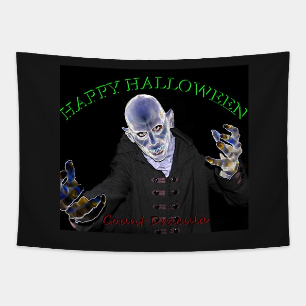 Happy Halloween Count Dracula Tapestry by dltphoto