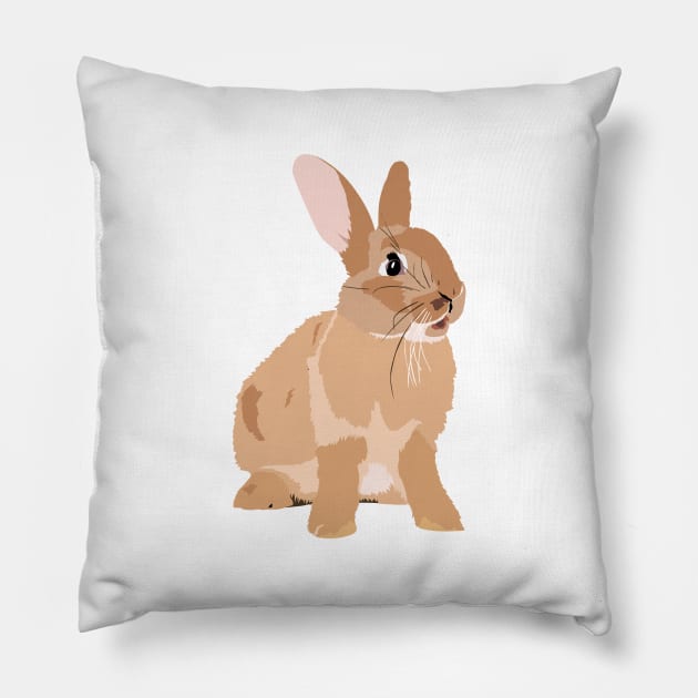 Brown Rabbit Pillow by NorseTech