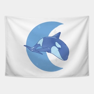 Orca Crescent Moon - Blue Tapestry