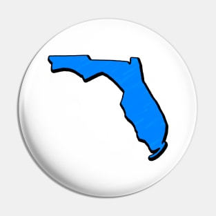 Bright Blue Florida Outline Pin