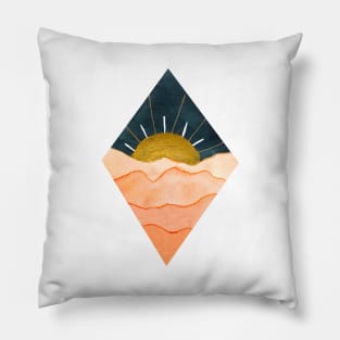 Orange and Gold Sunset Pillow