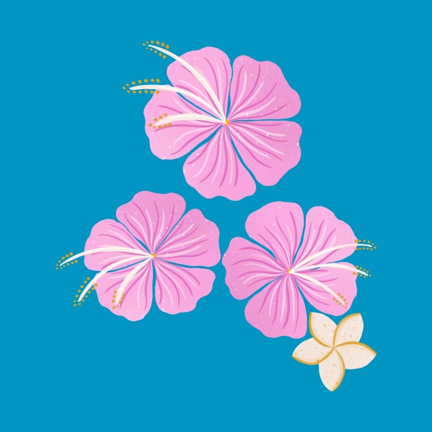 Pink hibiscus flowers by Home Cyn Home 