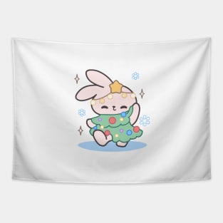 Bunny Chirstmas Tree Tapestry