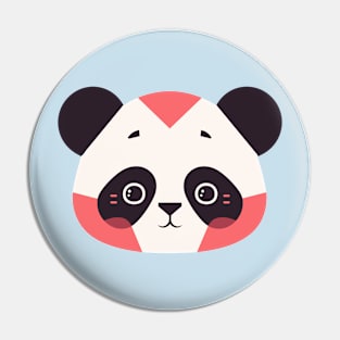 Geometrical Colorful Panda Head. Adorable Mosaic Cute Kawaii Simple Animal Pin