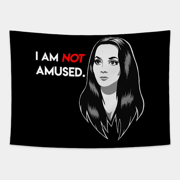 Morticia Addams/ I'am Not Amused Tapestry by Pop Laris Manis