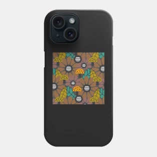 Autumn flowers, mushrooms and leaves Phone Case