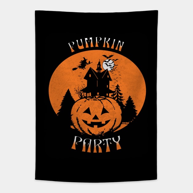 Pumpkin Party - Halloween Tapestry by Off the Page