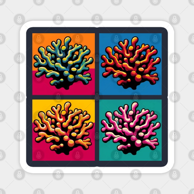 Pop Corals Art - Trendy Marine Life Magnet by PawPopArt