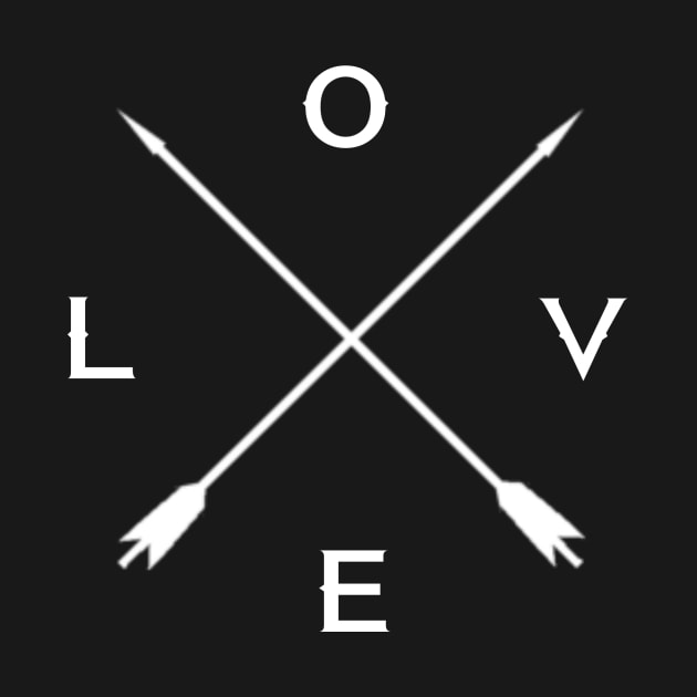 Love Crossed Arrow Sign T-Shirt by ballhard