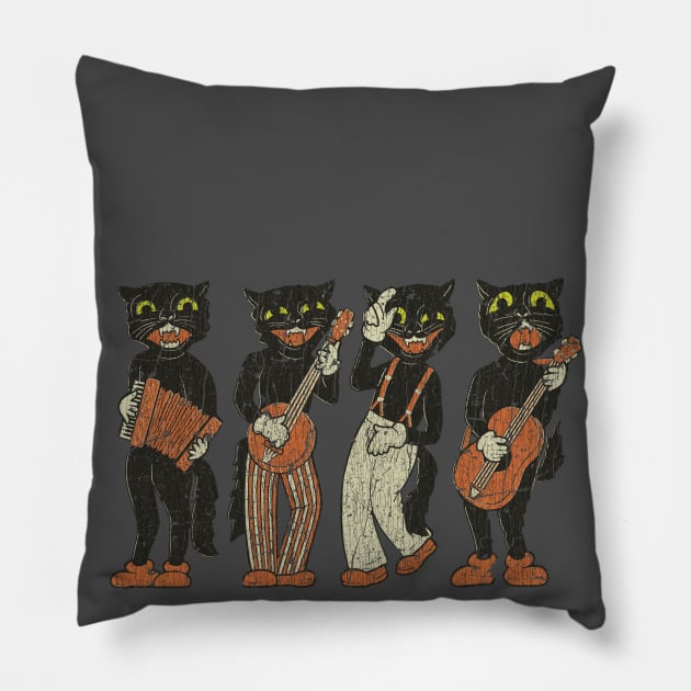 Black Cat Quartet 1940s Halloween Pillow by JCD666