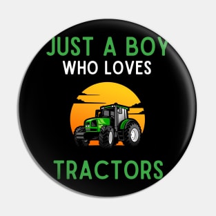 Funny Vintage Tractor Just A Boy Who Loves Tractors Gifts Pin