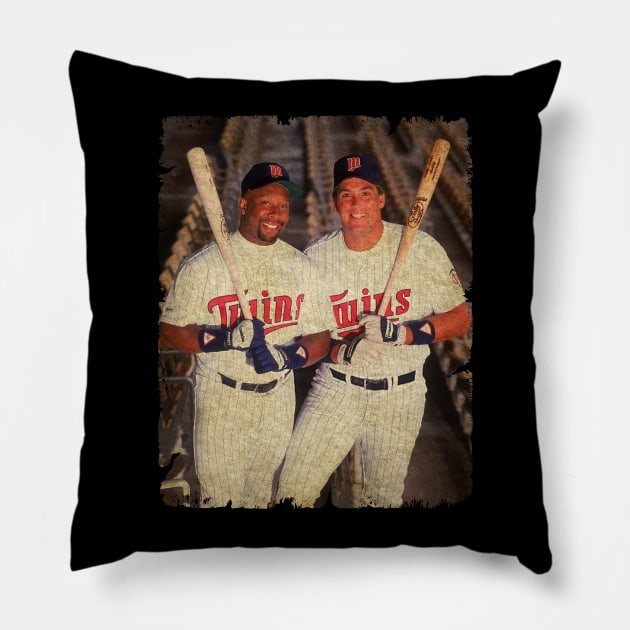 Kirby Puckett and Kent Hrbek in Minnesota Twins Pillow by SOEKAMPTI