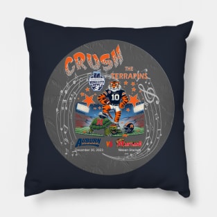 90s Auburn vs Maryland Football T-Shirt - gray Pillow