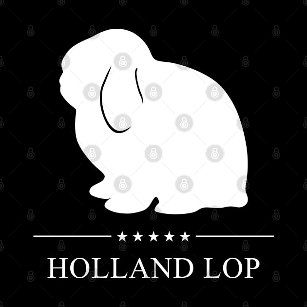 Holland Lop Rabbit White Silhouette by millersye