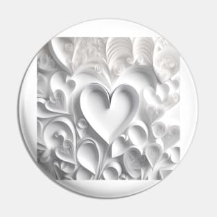 Beautiful carvings of white valentine hearts Pin