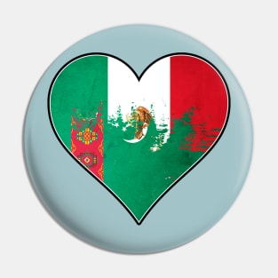 Mexican and Turkish Heart Mix Heritage Flag Pin