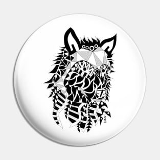 black kiba the wolf in mexican pattern arts ecopop wild dog Pin